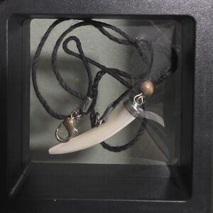 Black and White ChokerTooth Pendant Necklace